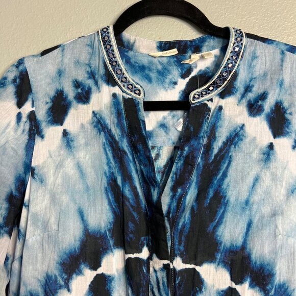 NWOT Soft Surroungings Sea Sprite Tie Dye Maxi Dress Embroidered Embellished XS - Picture 7 of 14